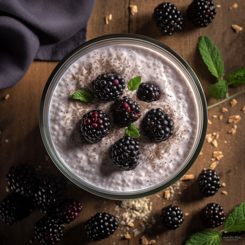 Almond Chia Pudding with Fresh Blackberries