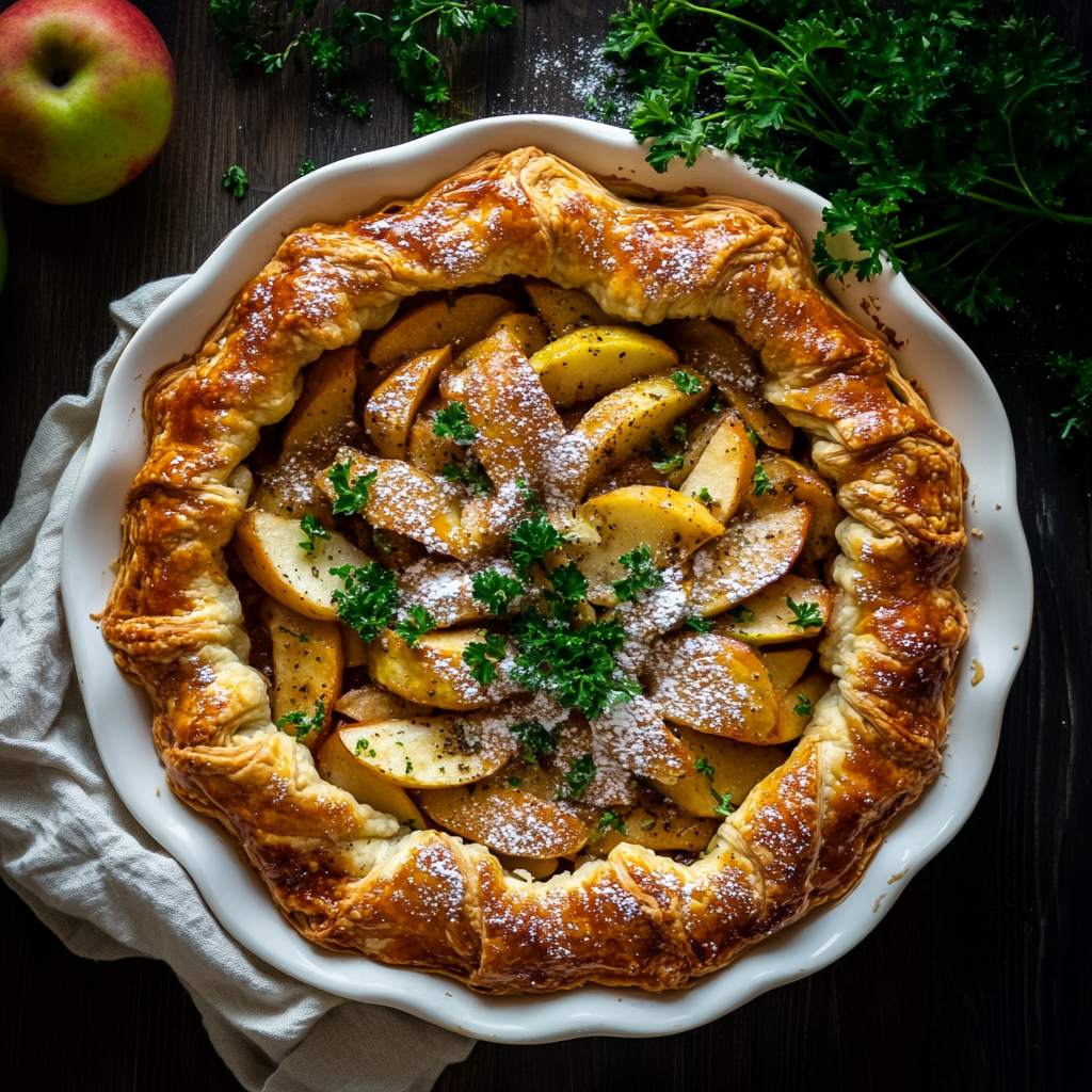 Caramel Parsley Apple Galette