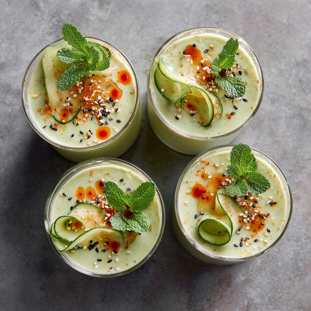 Chilled Peach-Cucumber Sardine Silk Smoothie