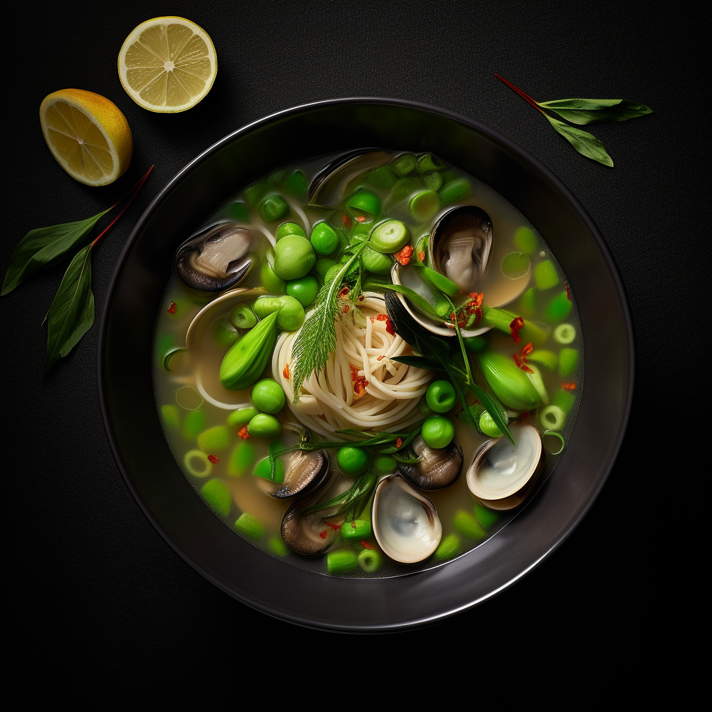 Clam and Vegetable Dashi Soup