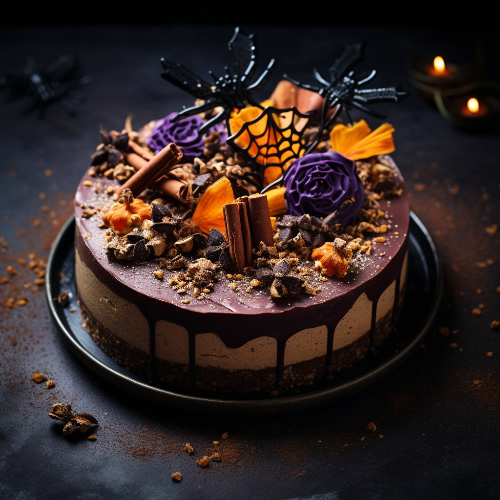 Haunted Pumpkin Chocolate Cheesecake