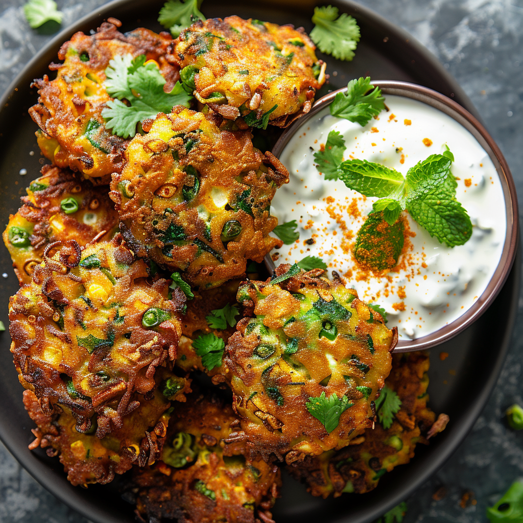 Indian-Spiced Fava Bean Fritters with Creamy Coconut Dip