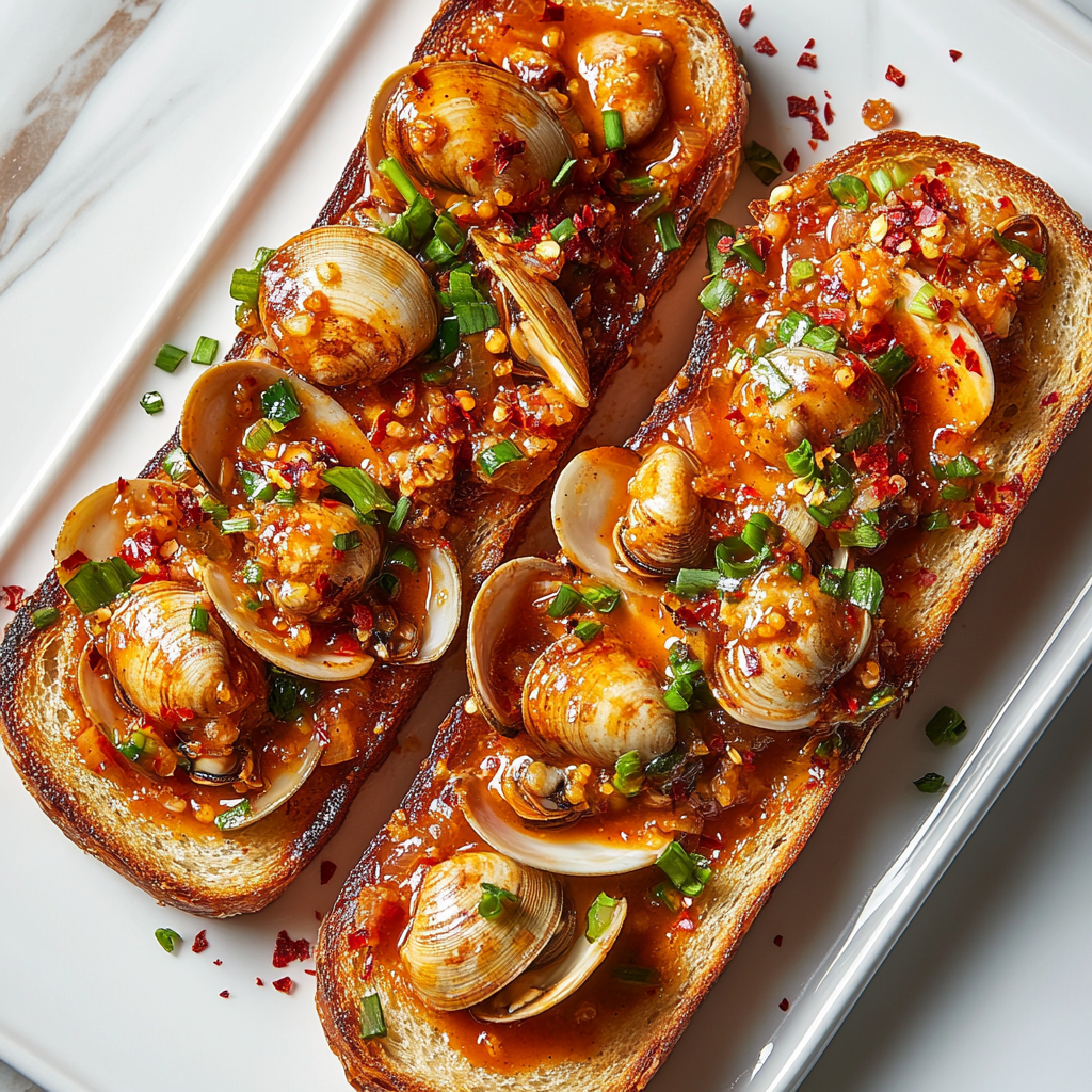 Smoky Cajun Clam Toast
