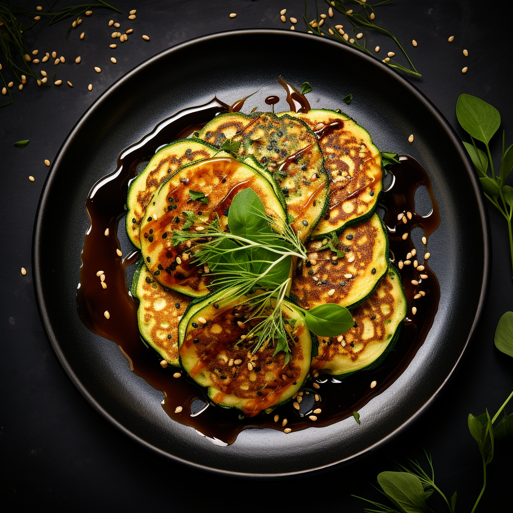 Zucchini Pancakes with Soy Dipping Sauce