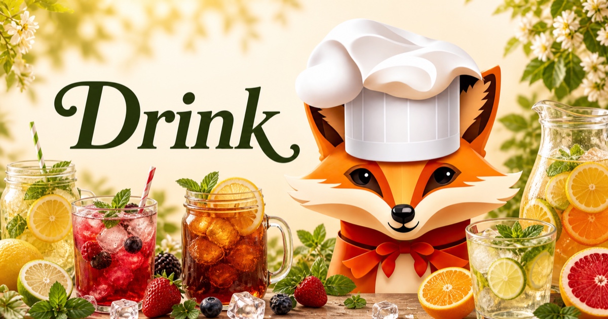 Fancy Fox chef surrounded by food for Drink recipes
